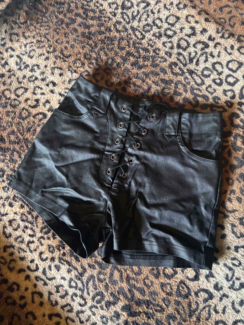 Lace-Up Black Women's Shorts